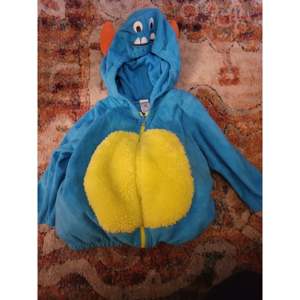 Carters Baby Unisex Dinosaur Costume 18 Months Padded Fleece Dragon Blue Outfit